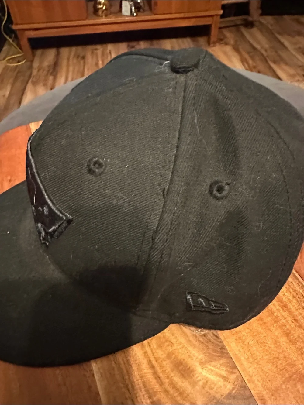 NFL New England Patriots Black Fitted Hat with Tonal Logo